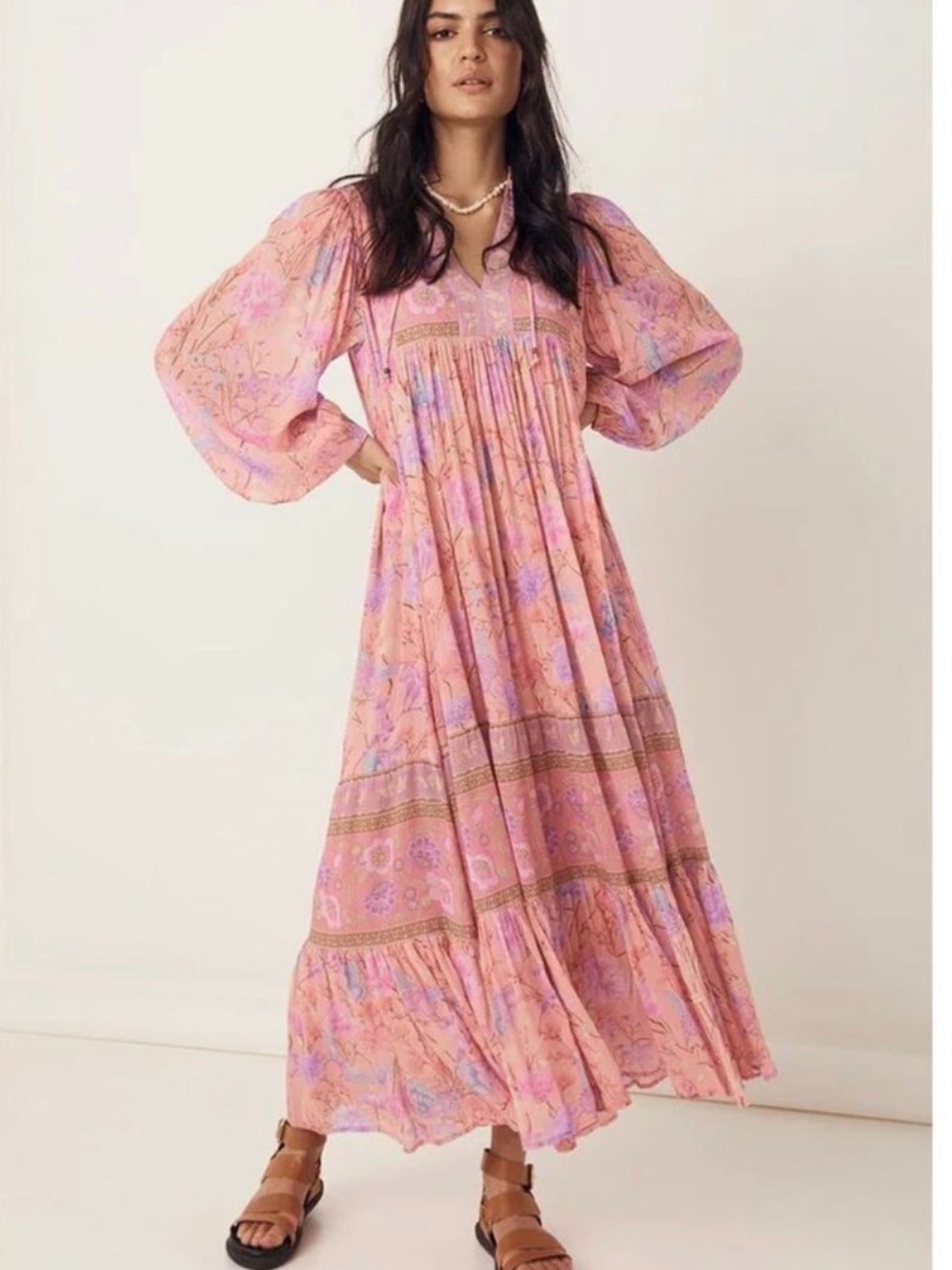 Spell Boho Butterfly Maxi Dress Floral Pink - Picture 2 of 9